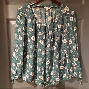 Luck Brand Floral Blouse Size Large